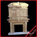 Carved Indoor Stone Marble Gas Fireplace Mantel